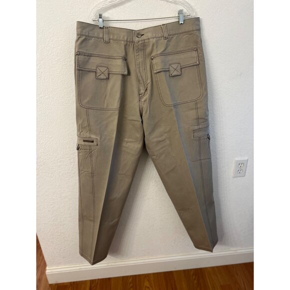 Trust USA Collection  Mens Tactical tan Khaki Cargo hip hop Pants Size 40x34 Cot - Picture 1 of 7